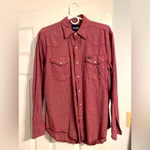 Men’s Large Wrangler Pearl Snap Button Down